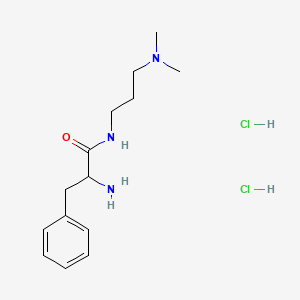 molecular formula C14H25Cl2N3O B1525197 2-Amino-N-[3-(dimethylamino)propyl]-3-phenylpropanamide dihydrochloride CAS No. 1236261-09-8