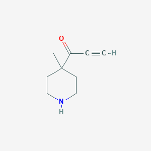 molecular formula C9H13NO B15252028 1-(4-Methylpiperidin-4-yl)prop-2-yn-1-one 