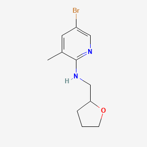 molecular formula C11H15BrN2O B1525205 5-Bromo-3-methyl-N-((tetrahydrofuran-2-yl)methyl)pyridin-2-amine CAS No. 1220017-11-7