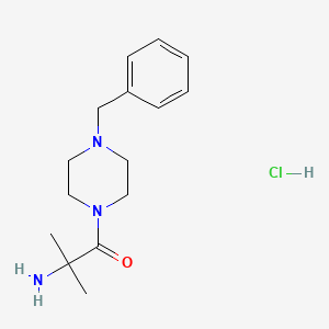 molecular formula C15H24ClN3O B1525206 2-Amino-1-(4-benzyl-1-piperazinyl)-2-methyl-1-propanone hydrochloride CAS No. 1220031-43-5