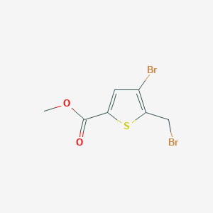 molecular formula C7H6Br2O2S B15252069 Methyl 4-bromo-5-(bromomethyl)thiophene-2-carboxylate 