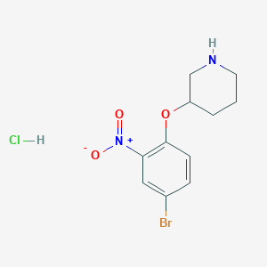 molecular formula C11H14BrClN2O3 B1525215 3-(4-Bromo-2-nitrophenoxy)piperidine hydrochloride CAS No. 1219979-70-0