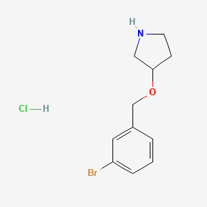 molecular formula C11H15BrClNO B1525231 3-[(3-Bromobenzyl)oxy]pyrrolidine hydrochloride CAS No. 1220034-84-3