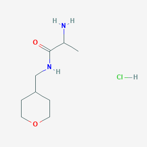 molecular formula C9H19ClN2O2 B1525233 2-Amino-N-(tetrahydro-2H-pyran-4-ylmethyl)-propanamide hydrochloride CAS No. 1236261-42-9