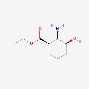 molecular formula C9H17NO3 B15252334 ethyl (1R,2R,3S)-2-amino-3-hydroxycyclohexane-1-carboxylate 