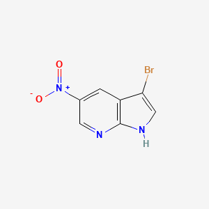 molecular formula C7H4BrN3O2 B1525236 3-bromo-5-nitro-1H-pyrrolo[2,3-b]pyridine CAS No. 1190309-83-1