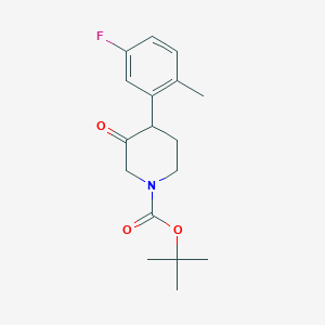 molecular formula C17H22FNO3 B15252386 Tert-butyl 4-(5-fluoro-2-methylphenyl)-3-oxopiperidine-1-carboxylate 