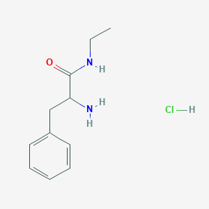 molecular formula C11H17ClN2O B1525252 2-Amino-N-ethyl-3-phenylpropanamide hydrochloride CAS No. 1246172-66-6