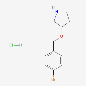 molecular formula C11H15BrClNO B1525268 3-[(4-Bromobenzyl)oxy]pyrrolidine hydrochloride CAS No. 1220034-90-1