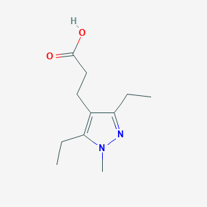 molecular formula C11H18N2O2 B15252762 3-(3,5-diethyl-1-methyl-1H-pyrazol-4-yl)propanoic acid 
