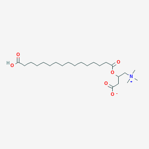molecular formula C23H44NO6+ B152528 O-(15-carboxypentadecanoyl)carnitine CAS No. 42150-38-9