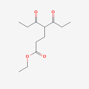 molecular formula C12H20O4 B15252895 Ethyl 5-oxo-4-propanoylheptanoate 