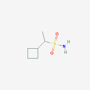 molecular formula C6H13NO2S B15252898 1-Cyclobutylethane-1-sulfonamide 