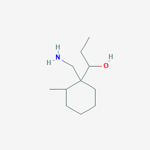 molecular formula C11H23NO B15252906 1-[1-(Aminomethyl)-2-methylcyclohexyl]propan-1-ol 