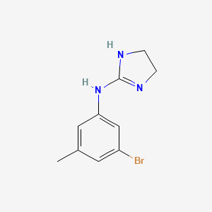 molecular formula C10H12BrN3 B15252956 N-(3-bromo-5-methylphenyl)-4,5-dihydro-1H-imidazol-2-amine 
