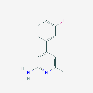 molecular formula C12H11FN2 B15252959 4-(3-Fluorophenyl)-6-methylpyridin-2-amine 