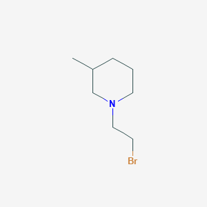 molecular formula C8H16BrN B15252980 1-(2-Bromoethyl)-3-methylpiperidine 