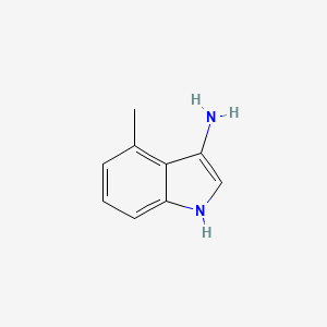 molecular formula C9H10N2 B15252986 4-Methyl-1H-indol-3-amine 