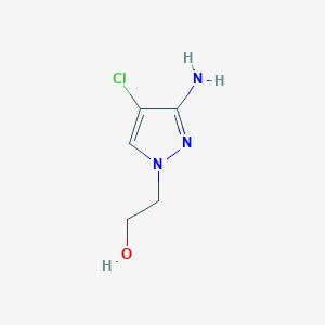 molecular formula C5H8ClN3O B15252994 2-(3-amino-4-chloro-1H-pyrazol-1-yl)ethan-1-ol 