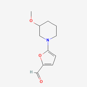 molecular formula C11H15NO3 B15252997 5-(3-Methoxypiperidin-1-yl)furan-2-carbaldehyde 