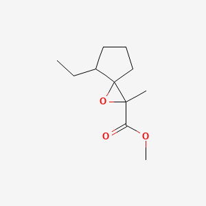 molecular formula C11H18O3 B15253007 Methyl 4-ethyl-2-methyl-1-oxaspiro[2.4]heptane-2-carboxylate 