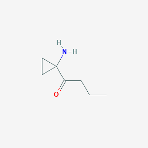 molecular formula C7H13NO B15253158 1-(1-Aminocyclopropyl)butan-1-one 