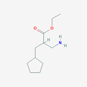 molecular formula C11H21NO2 B15253163 Ethyl 3-amino-2-(cyclopentylmethyl)propanoate 