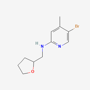 molecular formula C11H15BrN2O B1525317 5-Bromo-4-methyl-N-((tetrahydrofuran-2-yl)methyl)pyridin-2-amine CAS No. 1220017-04-8