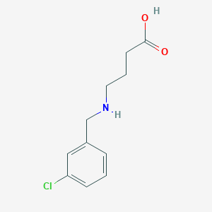 molecular formula C11H14ClNO2 B15253179 4-[(3-Chlorobenzyl)amino]butanoic acid 