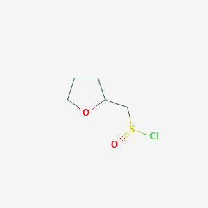 molecular formula C5H9ClO2S B15253195 (Oxolan-2-yl)methanesulfinyl chloride 