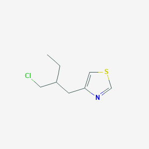 molecular formula C8H12ClNS B15253257 4-[2-(Chloromethyl)butyl]-1,3-thiazole 