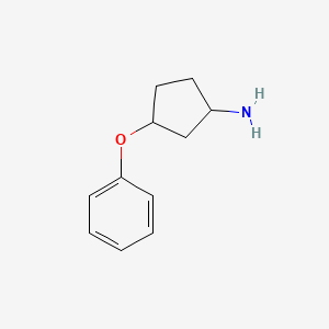 molecular formula C11H15NO B15253300 3-Phenoxycyclopentanamine 