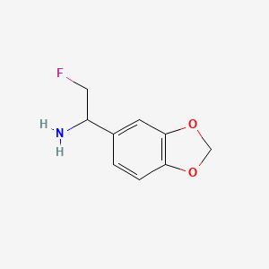 molecular formula C9H10FNO2 B15253314 1-(1,3-Benzodioxol-5-yl)-2-fluoroethanamine 