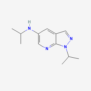 molecular formula C12H18N4 B15253322 N,1-bis(propan-2-yl)-1H-pyrazolo[3,4-b]pyridin-5-amine 