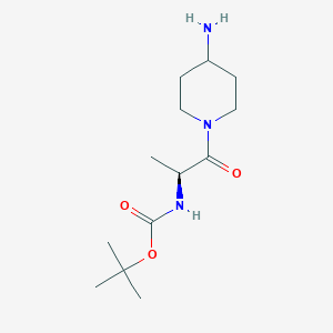 molecular formula C13H25N3O3 B15253336 tert-butyl N-[(2S)-1-(4-aminopiperidin-1-yl)-1-oxopropan-2-yl]carbamate 