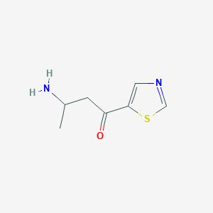 molecular formula C7H10N2OS B15253403 3-Amino-1-(1,3-thiazol-5-yl)butan-1-one 
