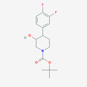 molecular formula C16H21F2NO3 B15253411 Tert-butyl 4-(3,4-difluorophenyl)-3-hydroxypiperidine-1-carboxylate 