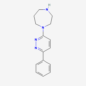 molecular formula C15H18N4 B15253458 1-(6-Phenyl-3-pyridazinyl)-homopiperazine 