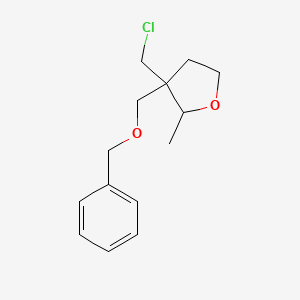 molecular formula C14H19ClO2 B15253474 3-[(Benzyloxy)methyl]-3-(chloromethyl)-2-methyloxolane 