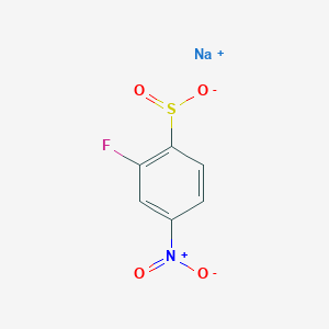 molecular formula C6H3FNNaO4S B15253480 Sodium 2-fluoro-4-nitrobenzene-1-sulfinate 