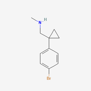 molecular formula C11H14BrN B15253487 {[1-(4-Bromophenyl)cyclopropyl]methyl}(methyl)amine 