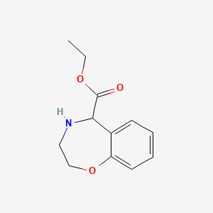 molecular formula C12H15NO3 B15253505 Ethyl 2,3,4,5-tetrahydro-1,4-benzoxazepine-5-carboxylate 