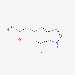 molecular formula C10H8FNO2 B15253517 2-(7-fluoro-1H-indol-5-yl)acetic acid 