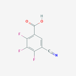 molecular formula C8H2F3NO2 B15253530 5-Cyano-2,3,4-trifluorobenzoic acid 