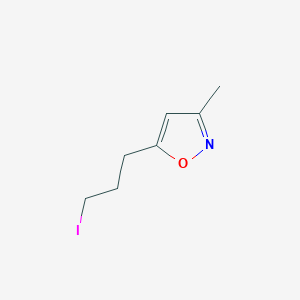 molecular formula C7H10INO B15253531 5-(3-Iodopropyl)-3-methyl-1,2-oxazole 