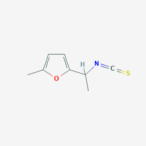 molecular formula C8H9NOS B15253544 2-(1-Isothiocyanatoethyl)-5-methylfuran 