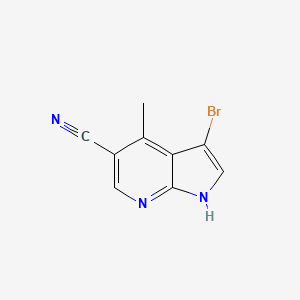 molecular formula C9H6BrN3 B1525358 3-bromo-4-methyl-1H-pyrrolo[2,3-b]pyridine-5-carbonitrile CAS No. 1190312-91-4
