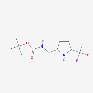 molecular formula C11H19F3N2O2 B15253582 tert-butyl N-{[5-(trifluoromethyl)pyrrolidin-2-yl]methyl}carbamate 