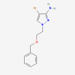 molecular formula C12H14BrN3O B15253651 1-[2-(Benzyloxy)ethyl]-4-bromo-1H-pyrazol-3-amine 