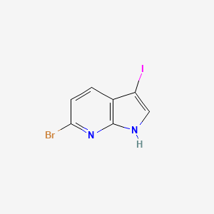 molecular formula C7H4BrIN2 B1525367 6-bromo-3-iodo-1H-pyrrolo[2,3-b]pyridine CAS No. 1190321-85-7